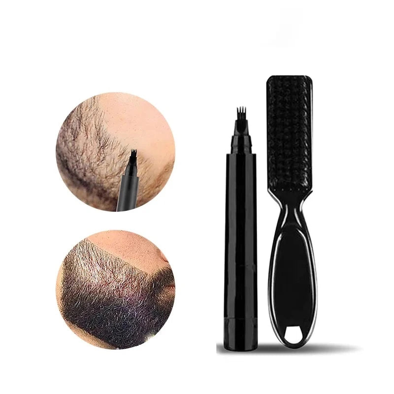 Beard Filler Pen with Beard Brush Enhancer